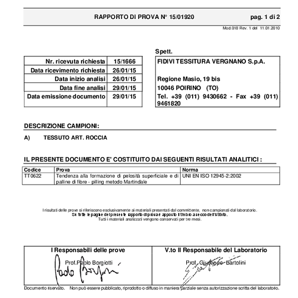 roccia - pilling ISO 12945-2